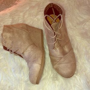 Tan Suede Wedges